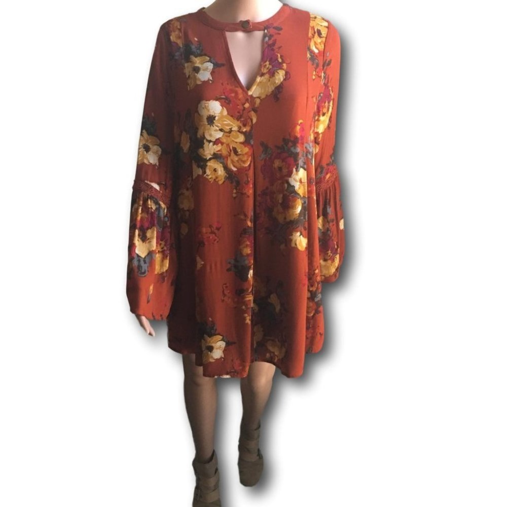 Blu Pepper Long Sleeve Print Dress
